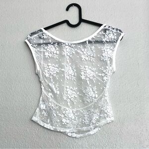 Elegant White Lace Women's Top